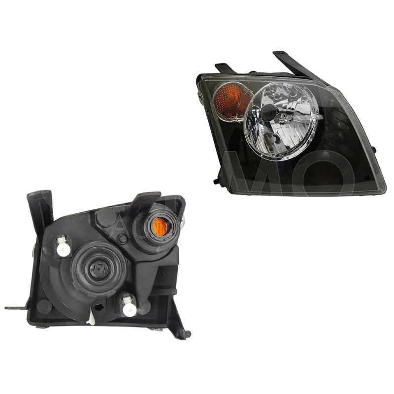 Faro derecho f / negro con cuarto ambar