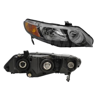 Faro derecho f / negro con cuarto ambar 4PTAS