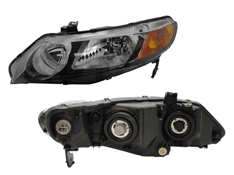 Faro izquierda f / negro con cuarto ambar 4PTAS