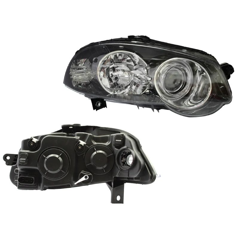 Faro derecho f / cromado con lupa con biceles negros