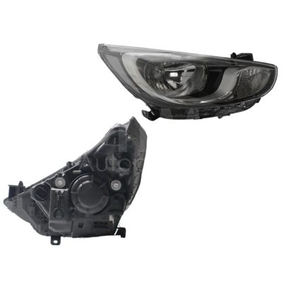 Faro derecho f / cromado con motor (8 pines)
