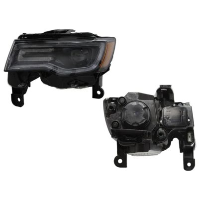 Faro izquierda f / negro con lupa con drl con mica ambar sin balastra
