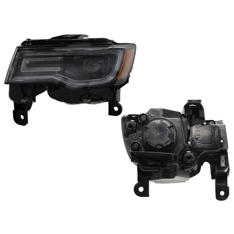 Faro izquierda f / negro con lupa con drl con mica ambar sin balastra