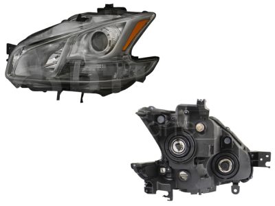 Faro izquierda f / cromado con lupa para halogeno filo cromo con mica ambar
