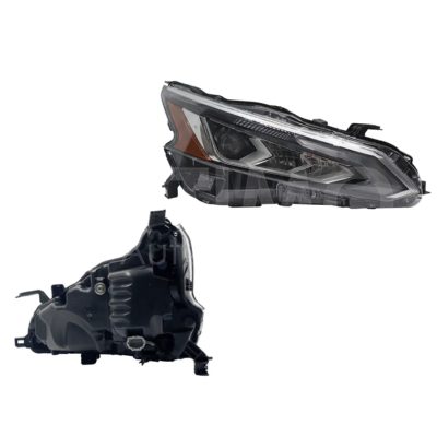 Faro derecho f / negro con lupa con led con drl
