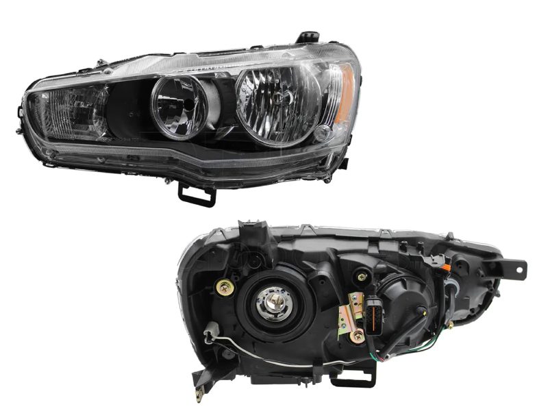 Left headlight f / black with mica amber