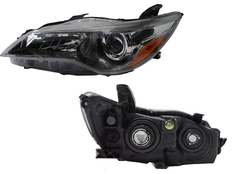 Faro izquierda f / negro con lupa con mica ambar