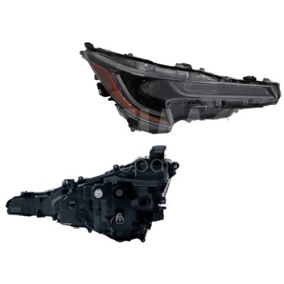 Faro derecho f / negro con led con lupa