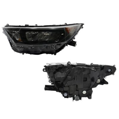 Faro izquierda f / negro con led filo negro con mica ambar