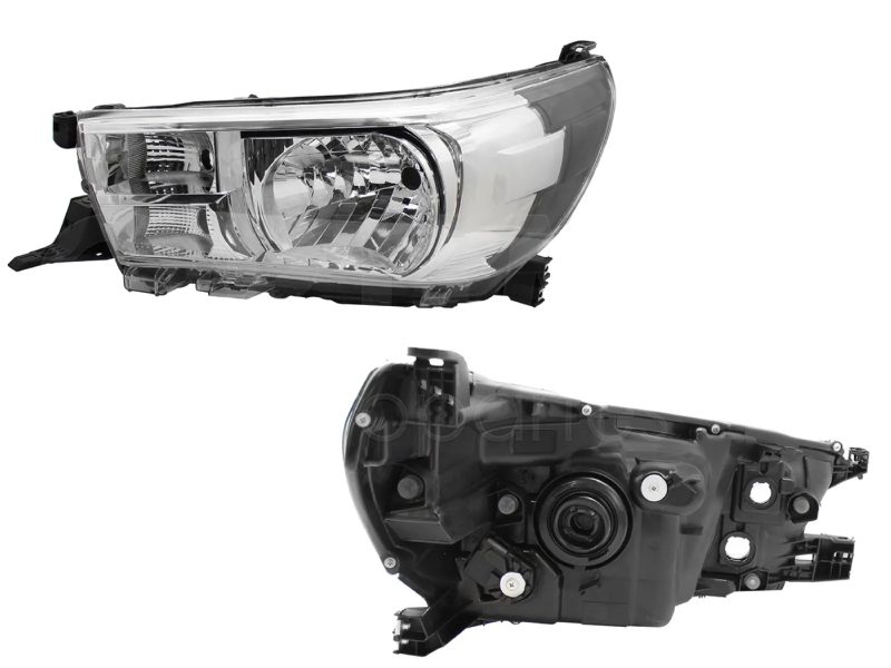 Faro izquierda f / cromado con motor (Sencilla 2021-2024 / chasis 2021-2025 / doble cabina base 2021-2025)