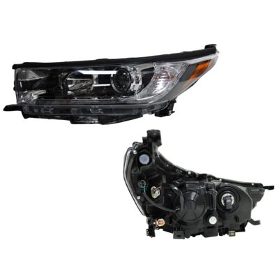 Faro izquierda f / negro con lupa con drl filo cromo y negro con mica ambar