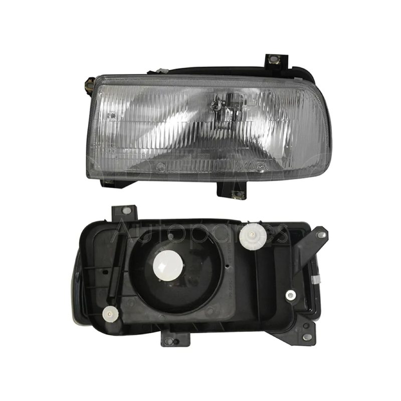 Faro derecho f / cromado con base plastico vidrio rayado