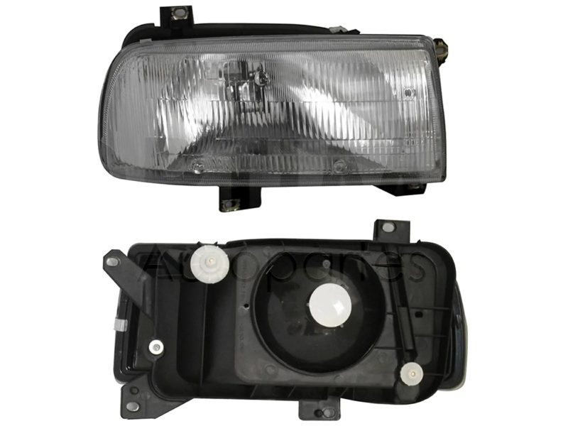 Faro izquierda f / cromado con base plastico vidrio rayado