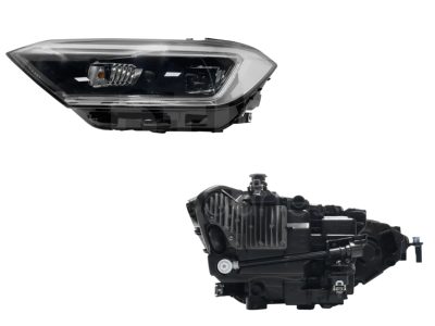 Faro izquierda f / negro con led con lupa con mica blanca
