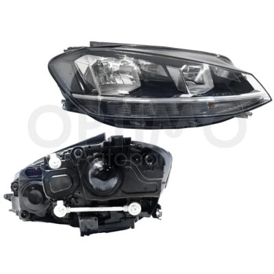 Faro derecho f / negro con drl con mica blanco