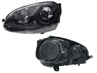 Faro izquierda f / negro sin motor con lupa