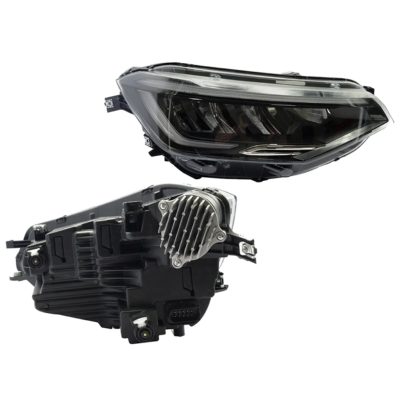 Faro derecho f / negro con led con drl filo cromo