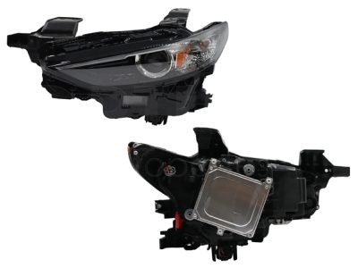 Faro izquierda f / negro con led con lupa con mica ambar (Sedan / hatchback)