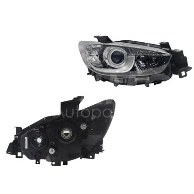 Faro derecho f / negro con lupa para halogeno con mica ambar