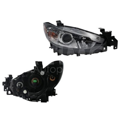 Faro derecho f / negro con lupa para halogeno con mica ambar