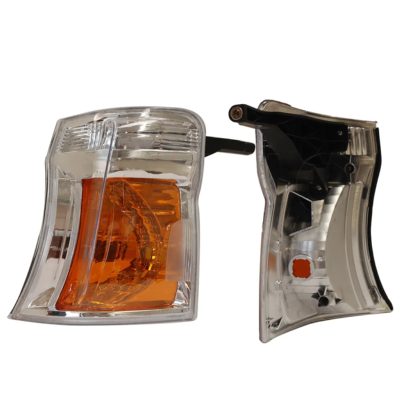 Cuarto esq izquierda transparente / ambar sin soquet (Empaque / 2 piezas)