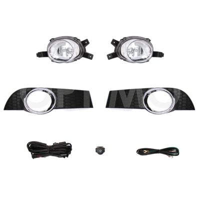 Kit faro aux con cables con rejillas arillo cromo con focos