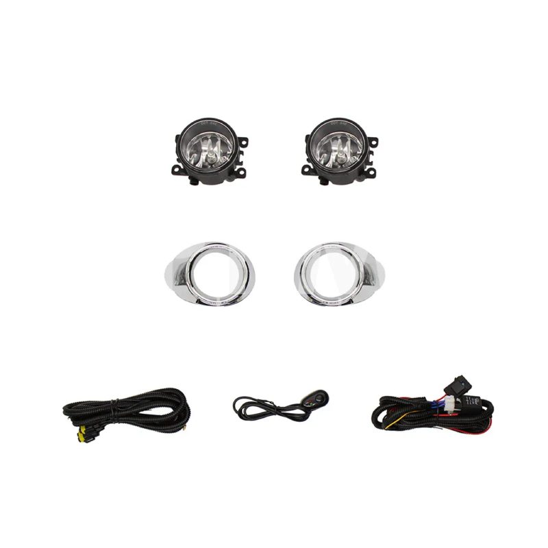 Kit faro aux con cables con arillo cromo con focos