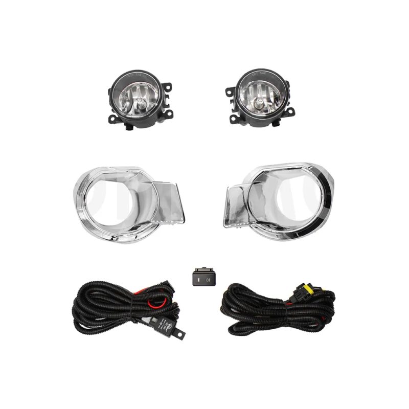 Kit faro aux con cables con rejillas cromo con focos