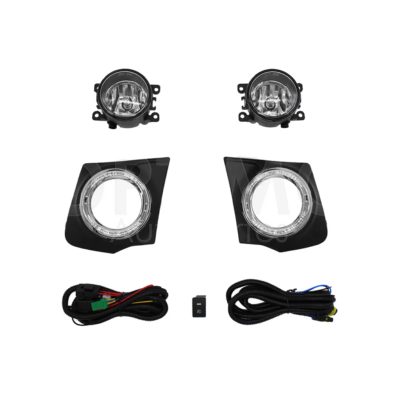 Kit faro aux con cables con rejillas arillo cromo con focos