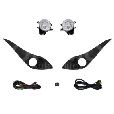 Kit faro aux con cables con rejillas negras con focos 4PTAS