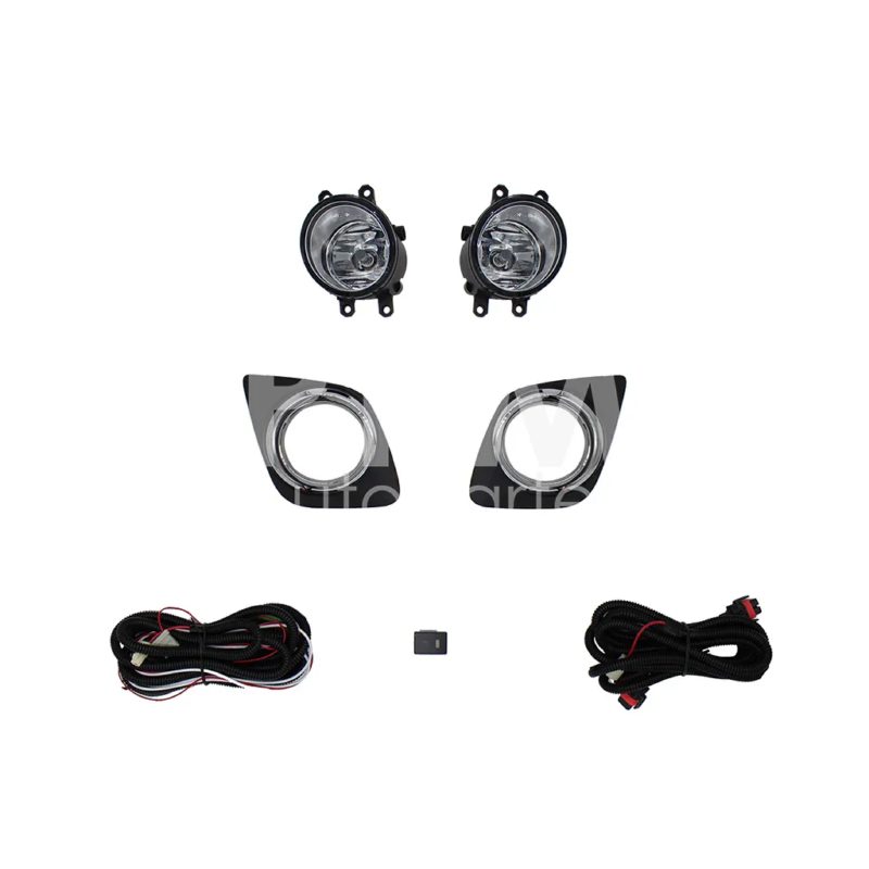 Kit faro aux con cables con rejillas arillo cromo con focos