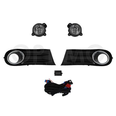Kit faro aux con cables con rejillas arillo cromo con focos (Saveiro 2010-2013)