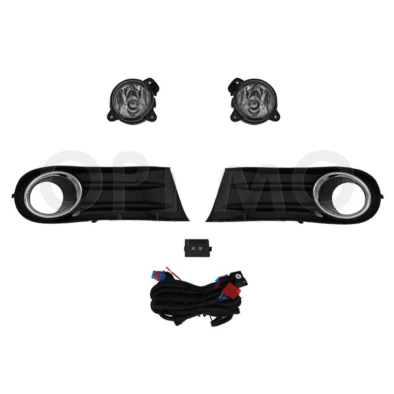 Kit faro aux con cables con rejillas arillo cromo con focos (Saveiro 2010-2013)