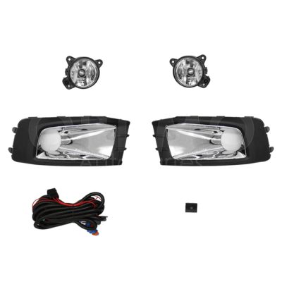 Kit faro aux con cables con rejillas negras y cromo con focos