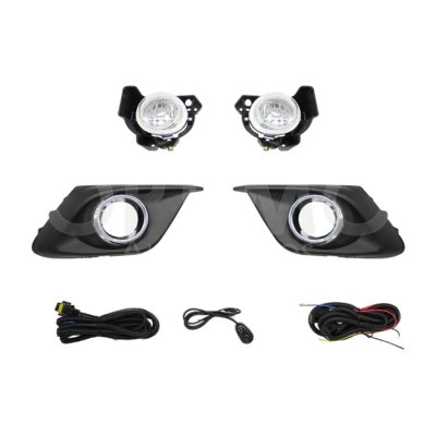 Kit faro aux con cables con rejillas arillo cromo con focos
