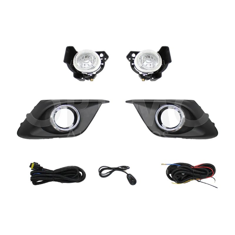 Kit faro aux con cables con rejillas arillo cromo con focos