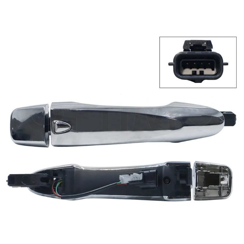 Front right outer chrome door handle with sensor without hole for cilindro (X-trail 2015-2022)