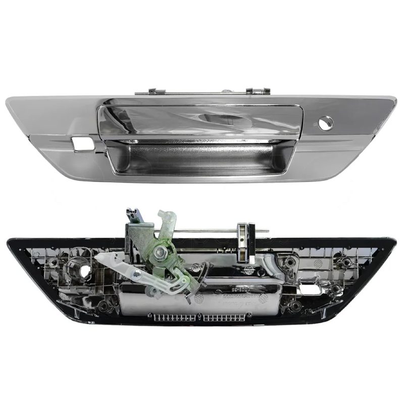 Manija tapa batea cromada lisa con hoyos para cilindro y camara (Lujo)