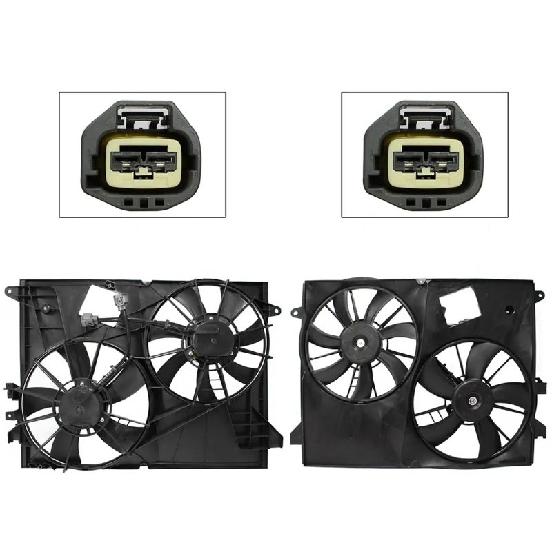 Complete radiator fan assembly with s air with shroud embra 2 pins without resistor 2CONECTORES (2ASPAS)