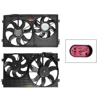 Motoventilador completo con aire con tolva 4 pines sin resistencia 1CONECTOR (Motor dc / 2ASPAS)