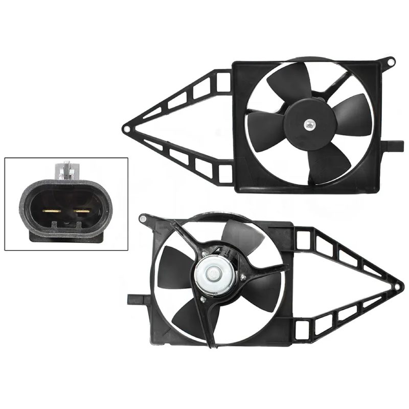 Complete radiator fan assembly without / air with / shroud 2 pins without / resistor (Monza-swing 1994-2012 / chevy pick-up 1997-2003)